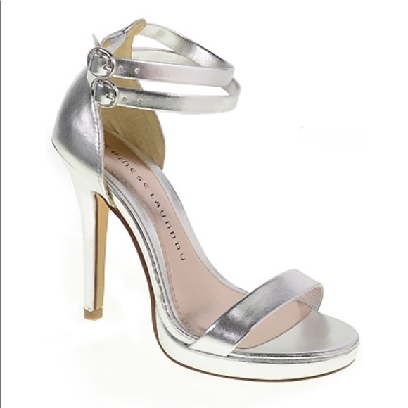 Chinese Laundry Shoes - Chinese Laundry Silver Strappy High-Heels